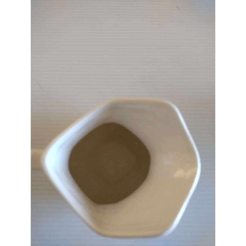 Creamer White Pitcher Vase With Handle 5